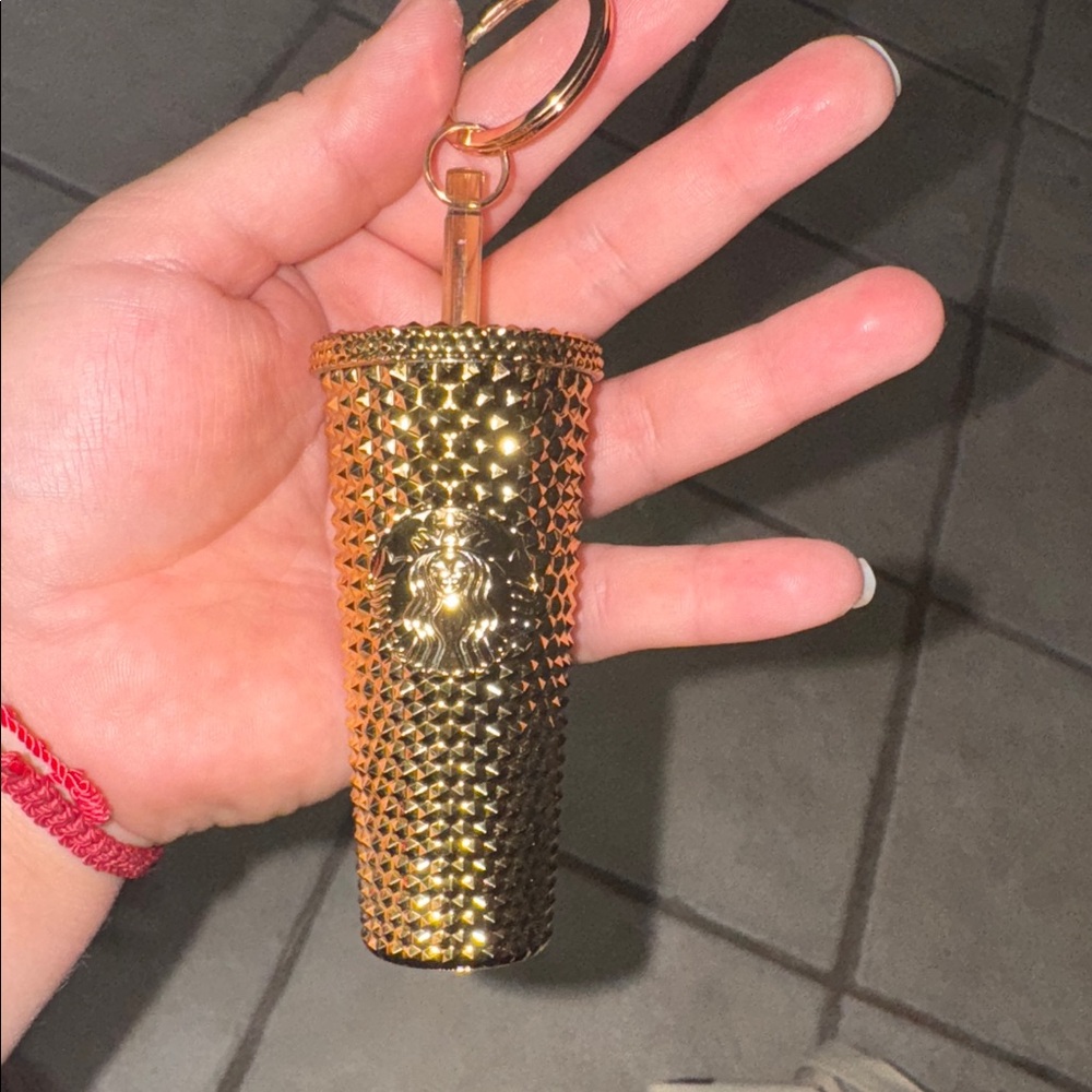 Starbucks Las Vegas Collection Gold Studded Cold Cup Key Chain